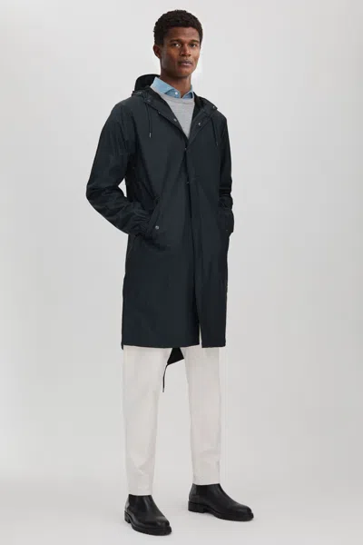 Shop Rains Unisex Fishtail Parka In Navy