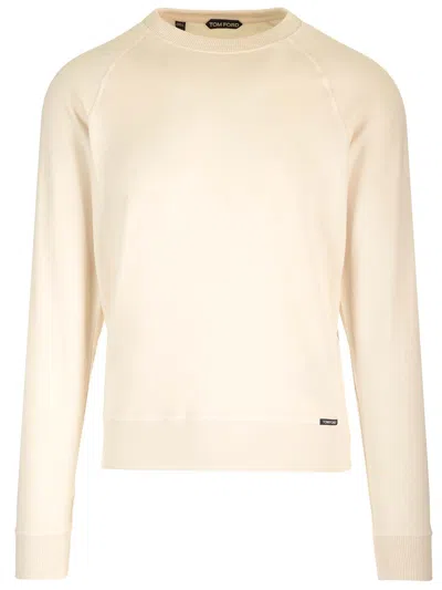 Shop Tom Ford Lightweight Jersey Sweatshirt In Neutrals