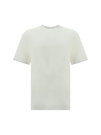 Shop Brunello Cucinelli T-shirt In Off White+perla