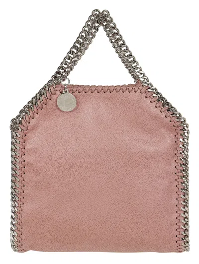 Shop Stella Mccartney Tiny Tote Eco Shaggy Deer W/palladium Color Chain In Pink