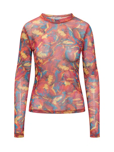 Shop Jw Anderson J.w. Anderson Ls Underpinning Shirt In Red/multi