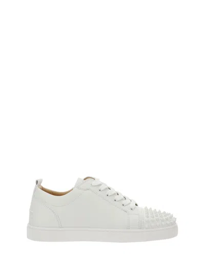 Shop Christian Louboutin Louis Junior Spikes Sneakers In White White