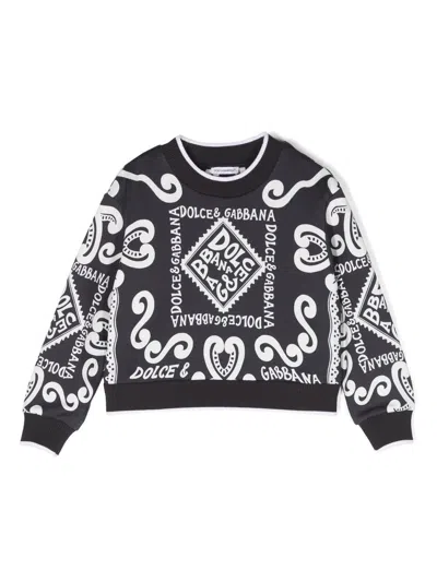 Shop Dolce & Gabbana Blue Marina-print Sweatshirt