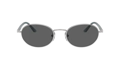 Persol Womens Silver Po1018s Ida Round-frame Metal Sunglasses In Dark Grey