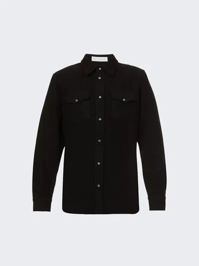 Shop God's True Cashmere Gauze Solid Shirt In Black