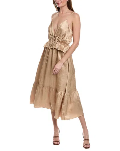 Shop Solid & Striped The Elissa Midi Dress In Beige