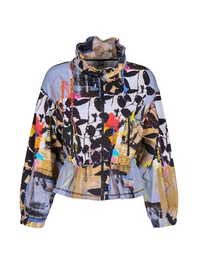 Shop Dolcezza Double Oo Zip Front Jacket In Multi