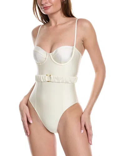 Shop Solid & Striped The Spencer One-piece In Beige