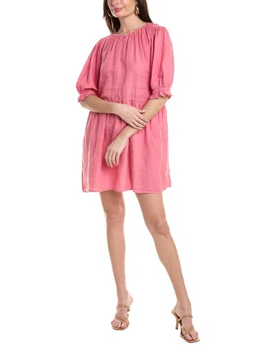 Shop Velvet By Graham & Spencer Kailani Linen Mini Dress In Pink
