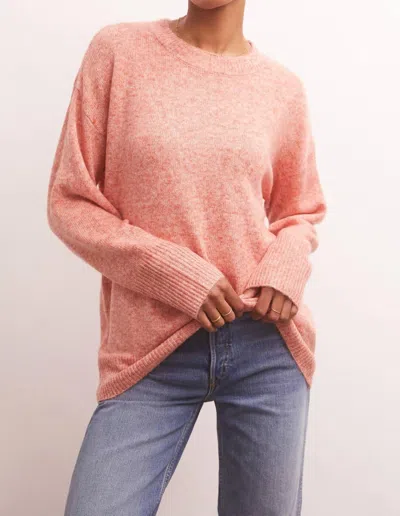 Shop Z Supply Silas Pullover Sweater In Lava In Pink