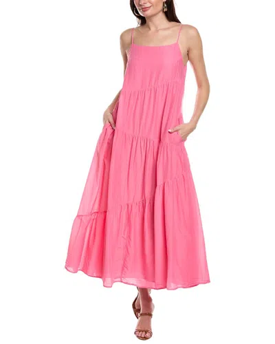 Shop Velvet By Graham & Spencer Billie Silk-blend Maxi Dress In Pink