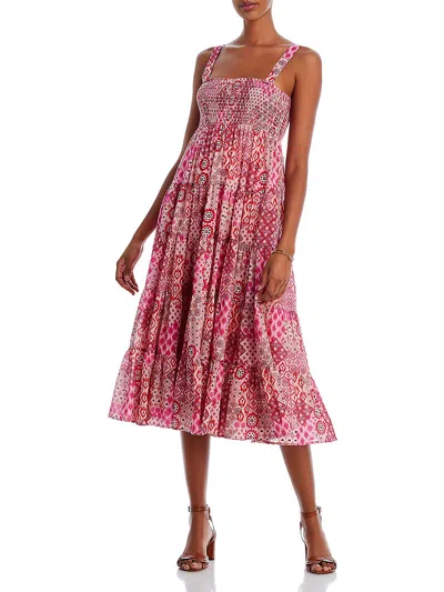 Shop Aqua Womens Cotton Short Midi Dress In Pink