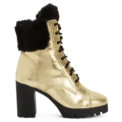 Giuseppe Zanotti Moyra 90mm Metallic-effect Boots In Gold