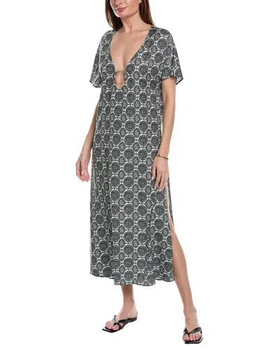 Shop Solid & Striped The Kaftan Maxi Dress In Grey