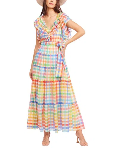 Shop Eva Franco Perry Silk-blend Maxi Dress In Multi