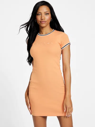 Shop Guess Factory Eco Teddy Dress In Orange