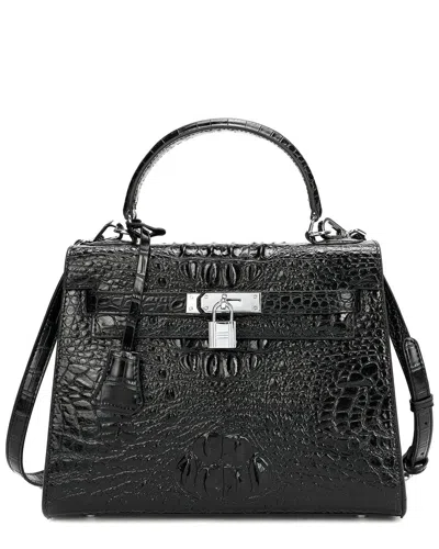 Shop Tiffany & Fred Paris Leather Satchel In Black