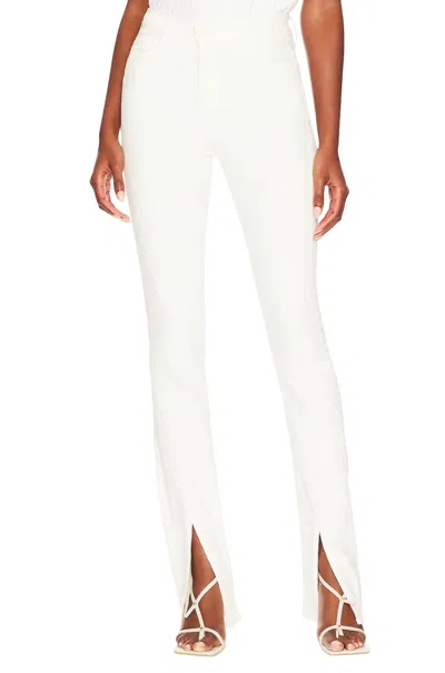 Shop Mother The Rascal Sliced Up Heel Pant In Antique White In Beige