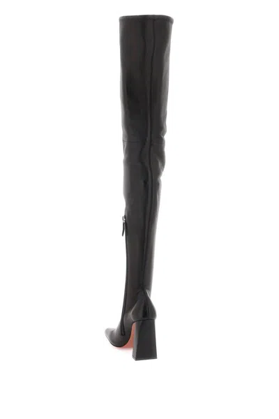 Shop Amina Muaddi Marine Thigh High Boots In Black