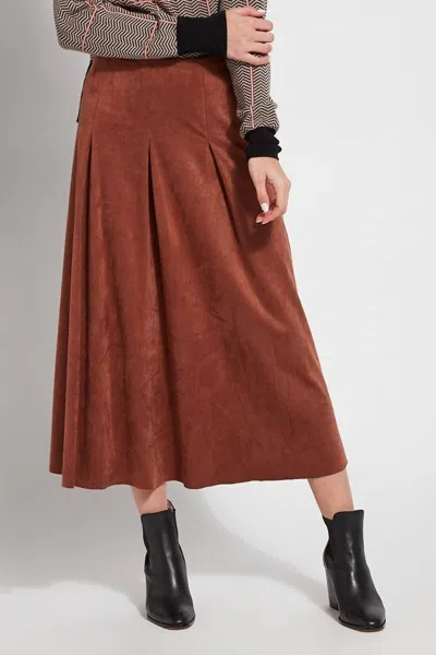 Shop Lyssé Suede Midi Skirt In Brown