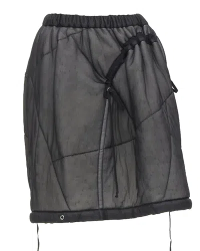 Shop Comme Des Garçons Comme Des Garcons Vintage 1990 Black Sheer Nylon Drawstring Padded Puffy Skirt