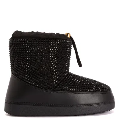 Giuseppe Zanotti Gz-aspen Rhinestone-embellished Boots In Black