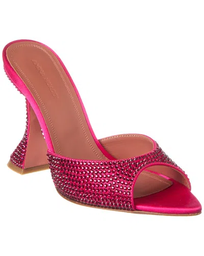 Shop Amina Muaddi Caroline Crystal 95 Satin Sandal In Pink