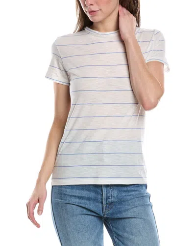 Shop Vince Striped T-shirt In Grey