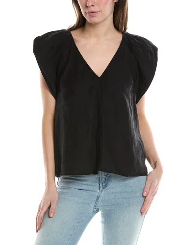 Shop Velvet By Graham & Spencer Linen Top In Black