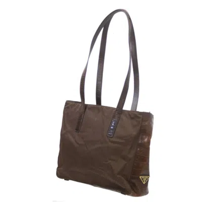 Shop Prada Synthetic Shoulder Bag () In Brown