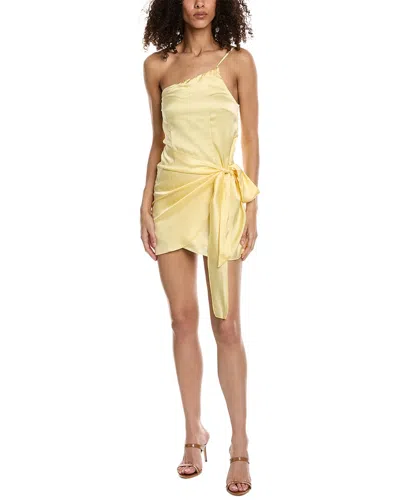 Shop Aiden One-shoulder Mini Dress In Yellow