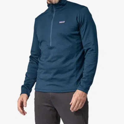 Shop Patagonia Men's R1 Daily Zip-neck Jacket In Lagom Blue - Tidepool Blue X-dye