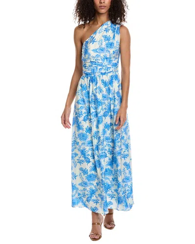 Shop Taylor One-shoulder Maxi Dress In Blue