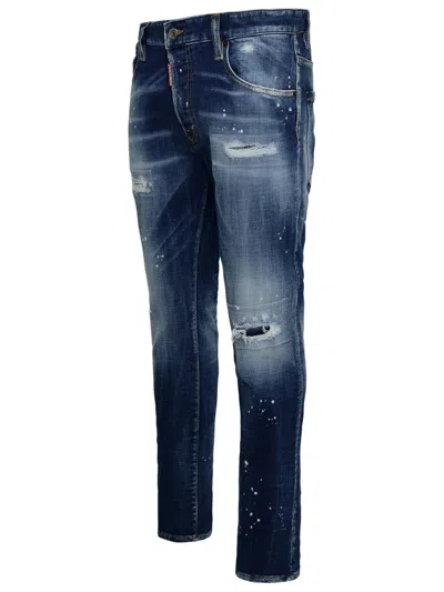 Shop Dsquared2 Light Blue Cotton Skater Jeans