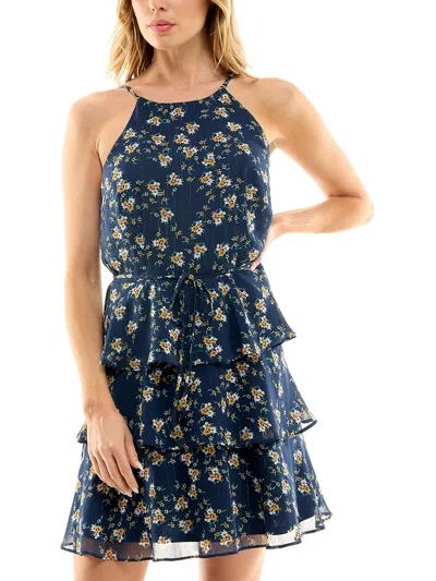 Shop Bcx Womens Short Daytime Fit & Flare Dress In Blue