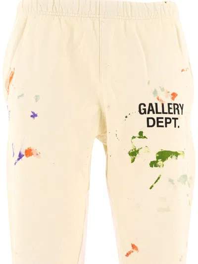 Shop Gallery Dept. "painted Flare" Joggers In Beige