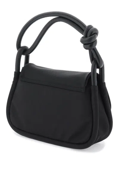 Shop Ganni Knot Flap Over Bag In Black