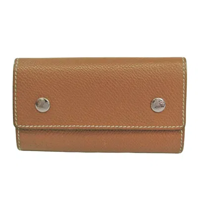 Shop Hermes Sellier Leather Wallet () In Brown