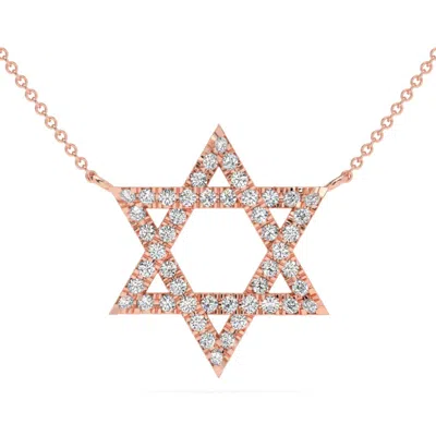 Pompeii3 1ct Tw Diamond Jewish Star Pendant 14k Gold Lab Grown Necklace 1" Tall In Multi