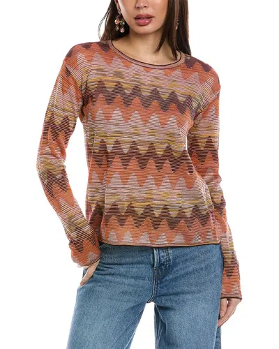 Shop M Missoni Wool-blend Sweater In Brown