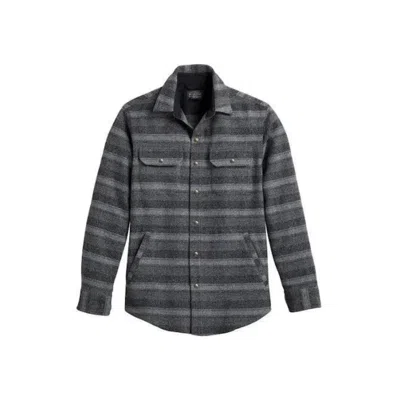 Shop Pendleton Forrest Twill Snap Shirt In Grey Mix Stripe In Multi