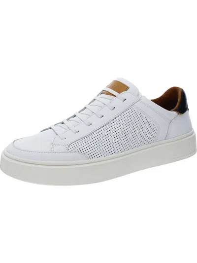 Shop Allen Edmonds Oliver Mens Leather Lifestyle Casual And Fashion Sneakers In White