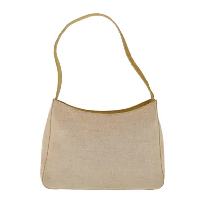 Shop Prada Canapa Canvas Shoulder Bag () In Beige