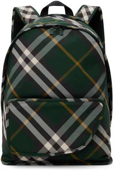 Shop Burberry Green Large Shield Backpack In Ivy