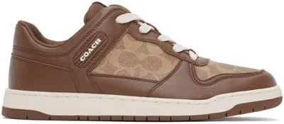 Shop Coach Brown C201 Sneakers In Saddle