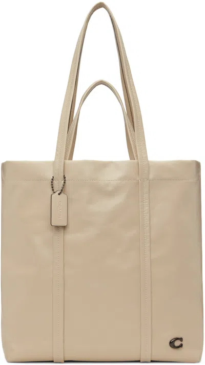Shop Coach Beige Hall 33 Tote In Ivory