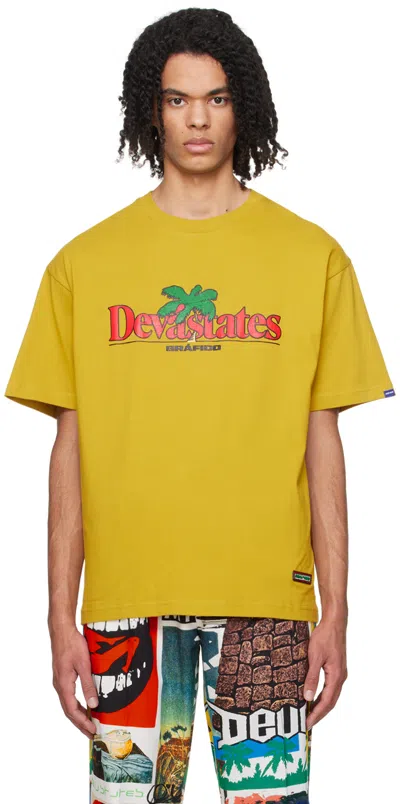 Shop Deva States Yellow Print T-shirt In Mustard