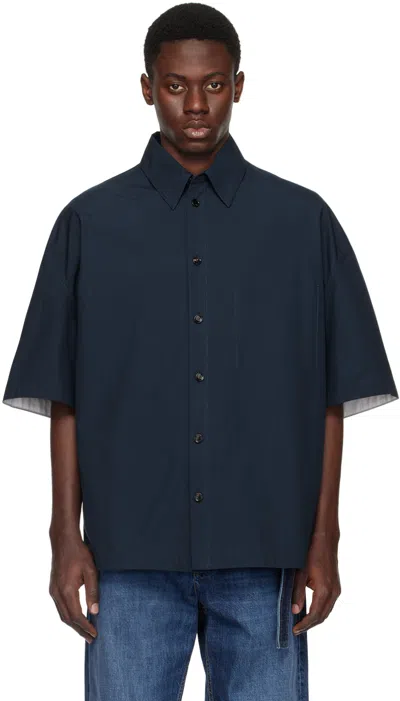 Shop Bottega Veneta Navy Compact Shirt In 4405 Wave