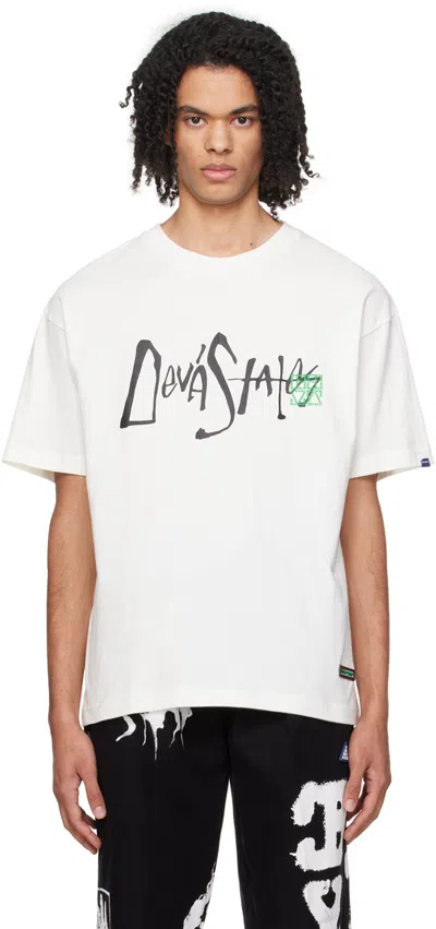 Shop Deva States White Embroidered T-shirt In Off White