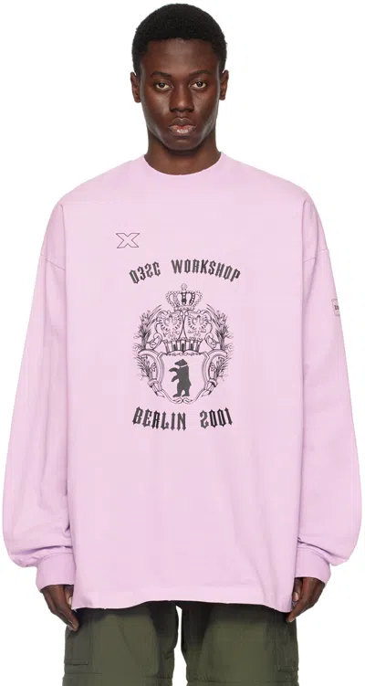 Shop 032c Purple Print Long Sleeve T-shirt In Washed Lilac